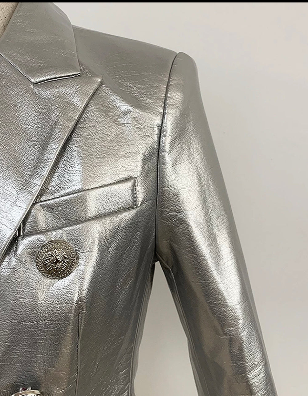 Celine Sliver Leather Blazer