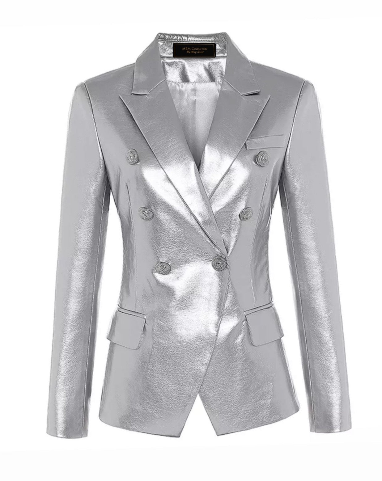 Celine Sliver Leather Blazer