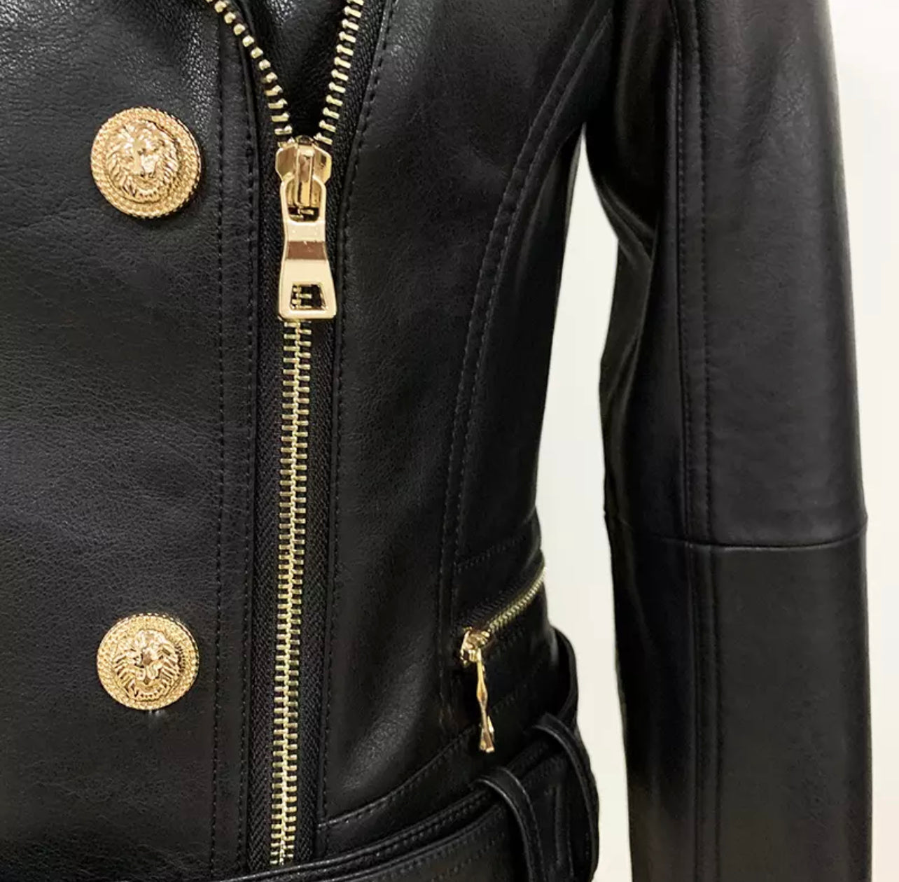 Victoria Leather Biker Jacket