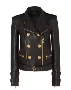 Victoria Leather Biker Jacket