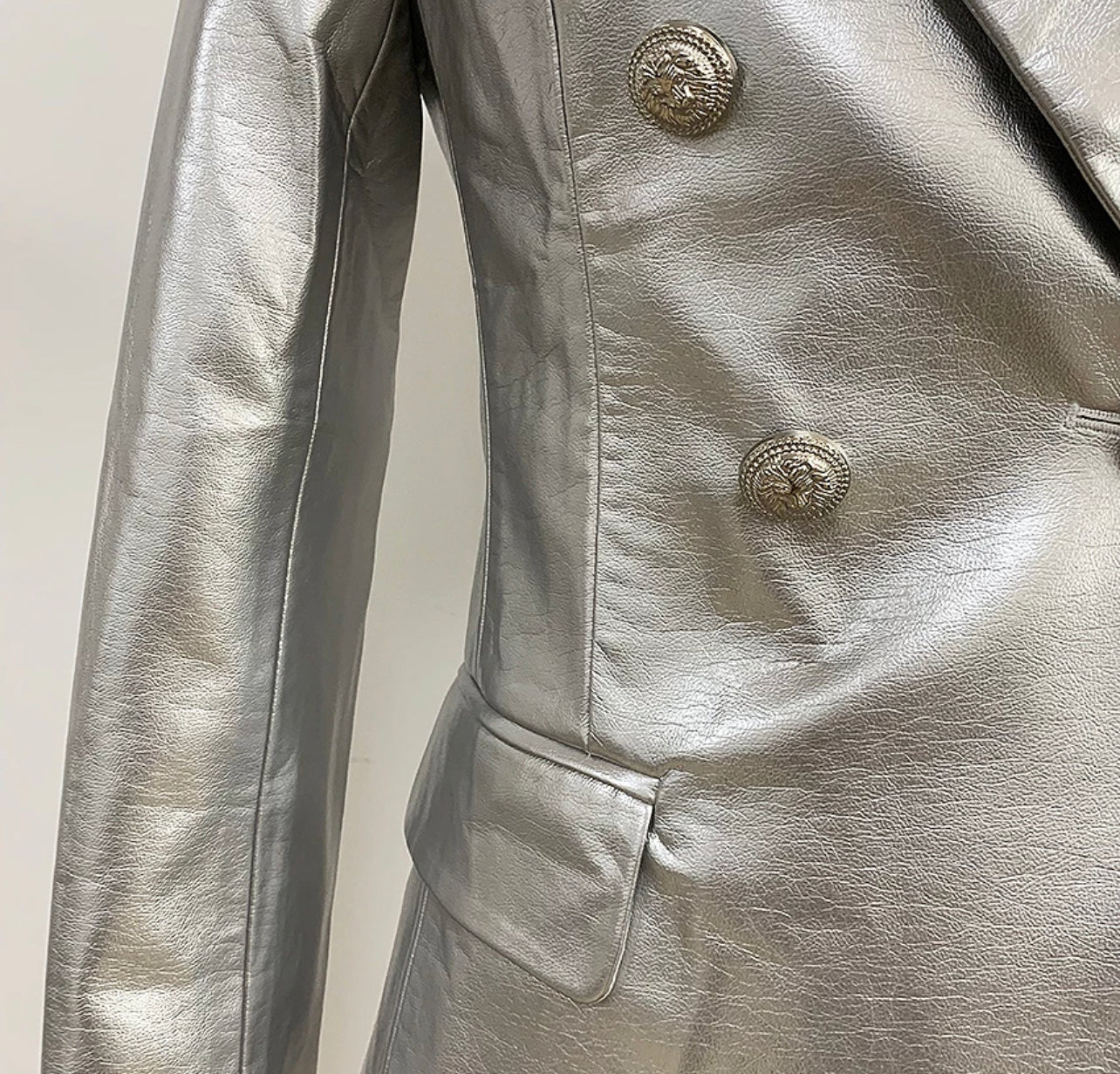 Celine Sliver Leather Blazer