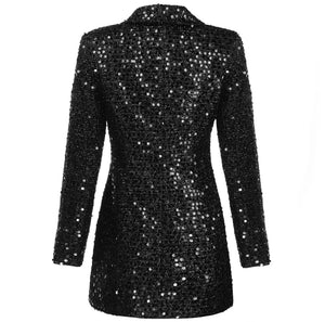 Taylor  Black Sequin Blazer Dress