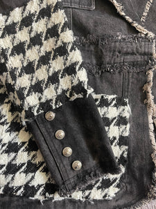 Kiki Houndstooth Denim Jacket